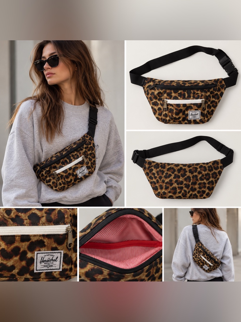 Herschel Seventeen Hip Pack Leopard Print Belt Bag Fanny Pack Unisex
